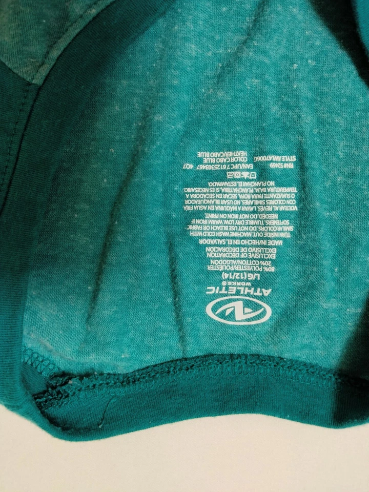 Danskin Now Active Athletic Aqua green T-Shirt Top Size L/G -12-14 *r6 - Image 4 of 4