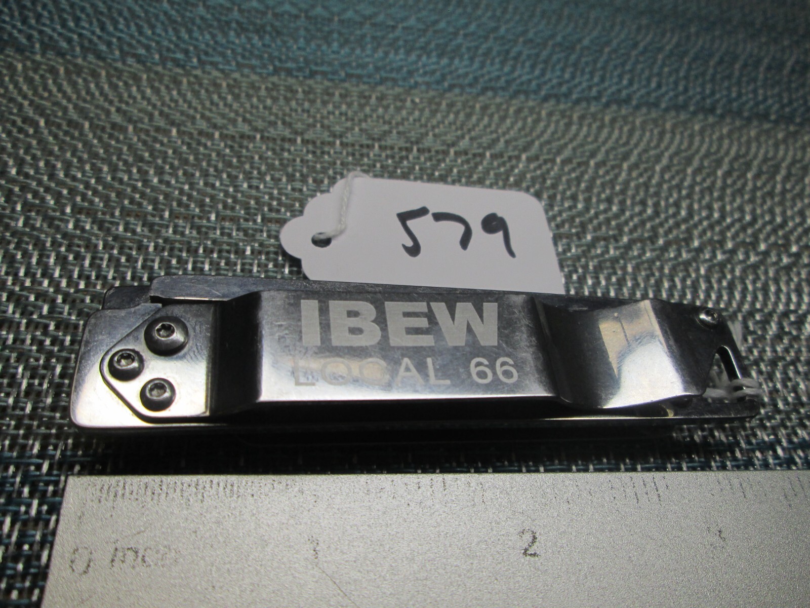579 IBEW LOCAL 66 Casselman Minimalist Tanto Frame Lock Knife Money