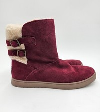 Koolaburra by UGG Amarah Burgundy Shearling Two Straps Boots - Girls Size US 4