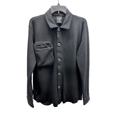 NEW Thom/krom Black Cotton Blend Oversized Shirt Jacket Small