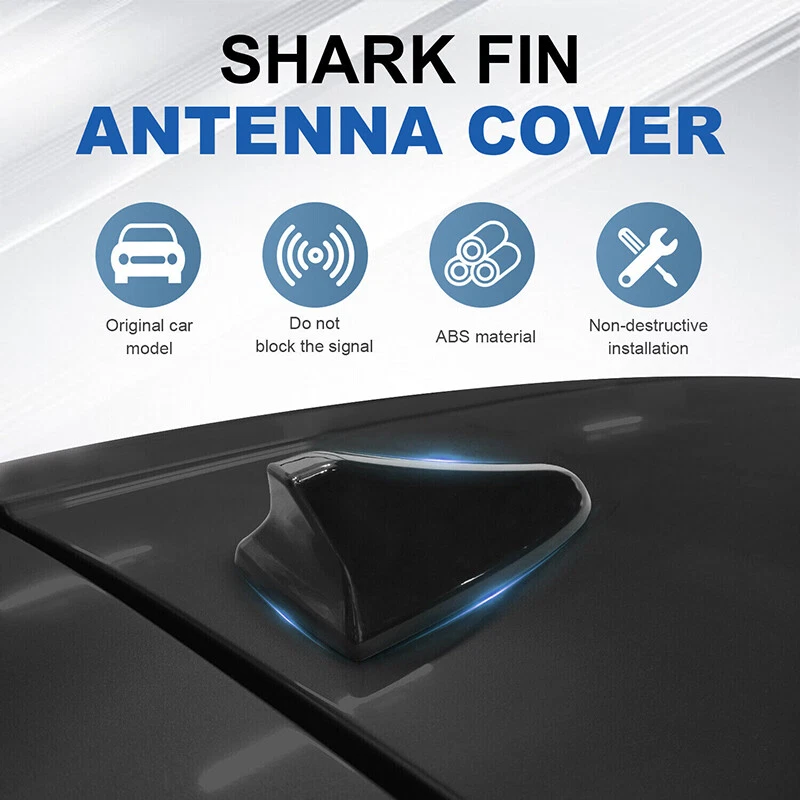 Cubierta aérea AM/FM de aleta de tiburón negra brillante para Genesis Sedán G80/Cupé Foto 4 de 4