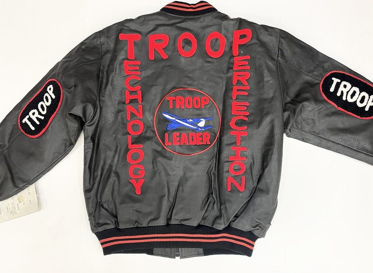 WORLD OF TROOP Leader Leather JACKET Mens XLarge Rap 1990s WORLD OF TROOP Leader Leather JACKET Mens XLarge Rap 1990s