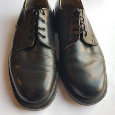 TredAir men black leather shoes rubber sole UK7.5 Euro41 US8.5 English vintage
