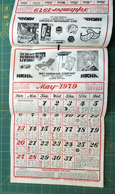 1979-may-hardware-company-calendar-unused-folded-8-pages-farmers-almanac-ebay