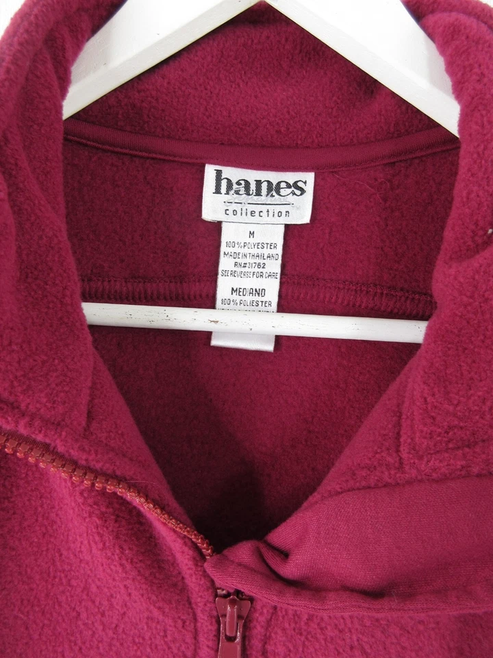 Chaqueta de Vellón Hanes Para Mujer M Cremallera Completa Bolsillos Suaves Cintura Abrigo Informal Acogedor Cálido Foto 4 de 4