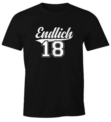 Mens T-Shirt Birthday Gift Finally 18 College Style Adult