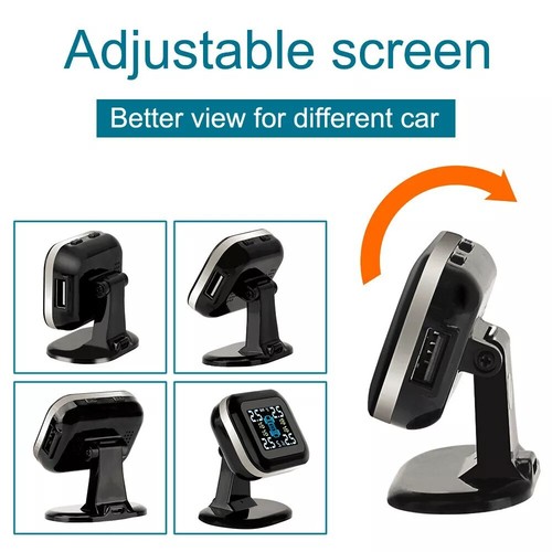 Sistema de monitor de presión de neumáticos TPMS solar inalámbrico para automóvil 4 sensores externos LCD - Imagen 4 de 14