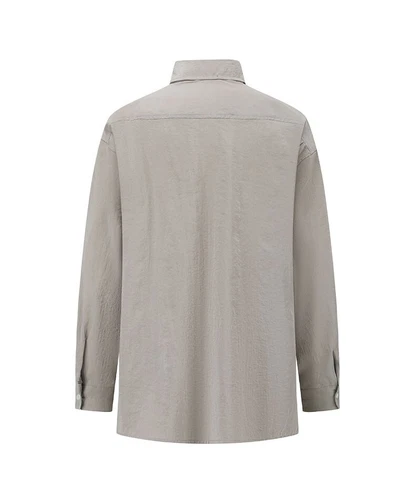 donclickin Lemaire*vibe 25SS New Glossy Dry Silk Shirt –Sage Green Black Edition - Foto 20 di 23