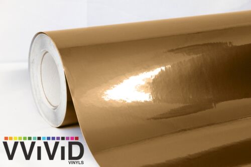 Vvivid 2ft x 5ft Gold Gloss Metallic Pearl Vinyl Automotive Vehicle Wrap - 第 1/4 張圖片