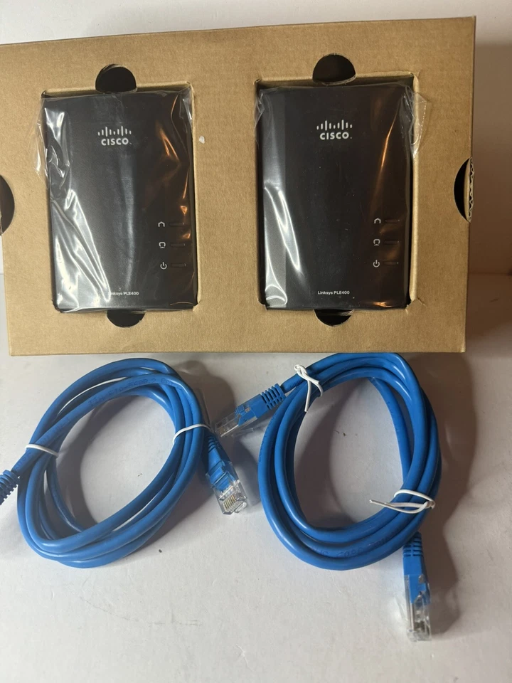 Linksys Cisco Powerline 400 Bridge PLEK400 Homeplug AV Kit Outlet Network Extend - Image 3 of 4