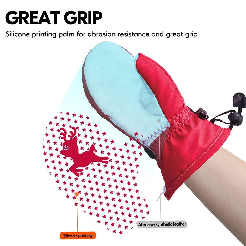 Vgo -20℃/-4°F or Above 3M Thinsulate Waterproof Ski/Snow Glove for Kids(SL2467FW - Image 3 of 4
