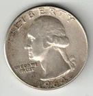 1964 Washington Silver Quarter