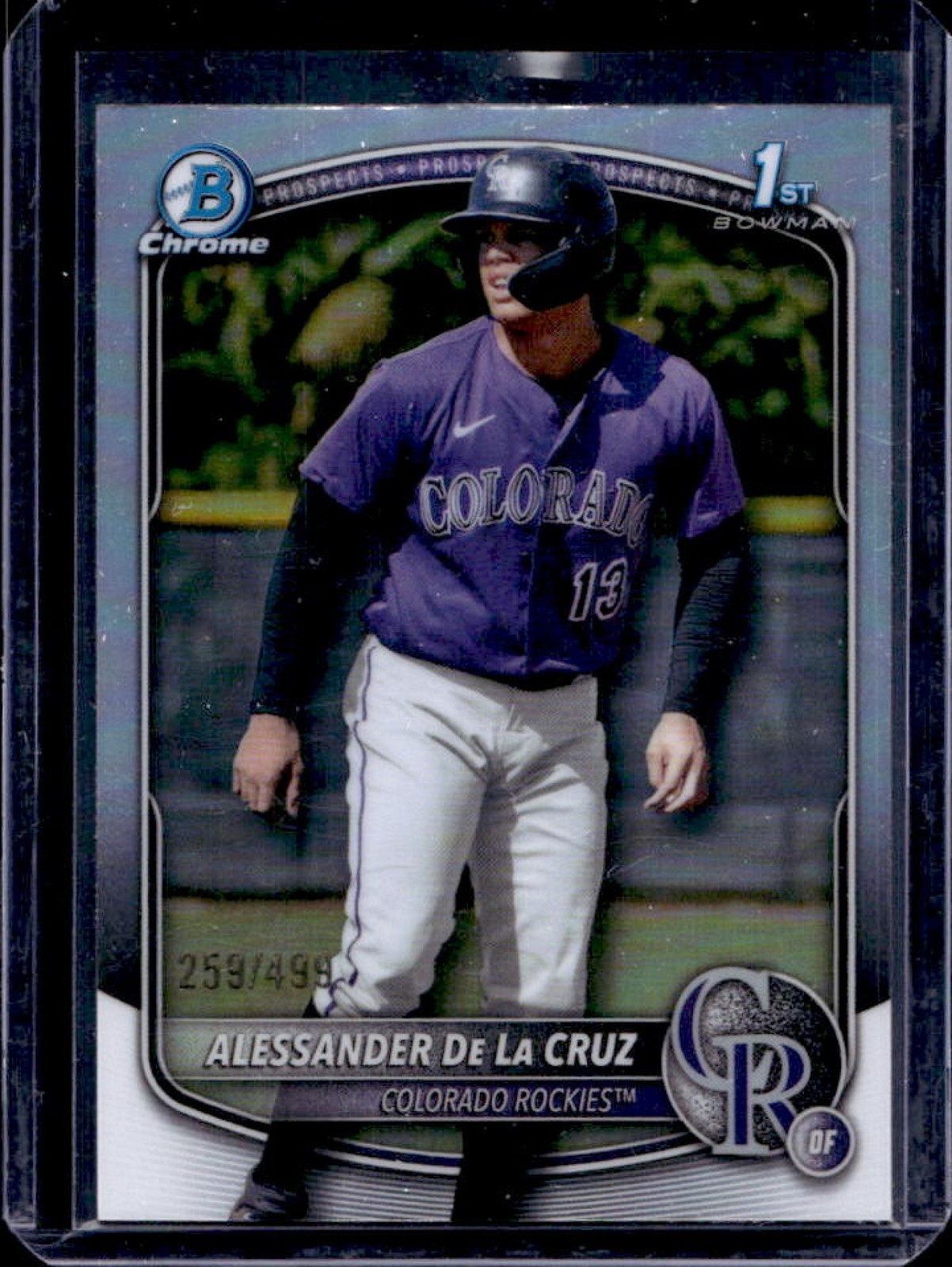 2025 Bowman Chrome Alessander De La Cruz Refractor 1st #259/499 Rockies