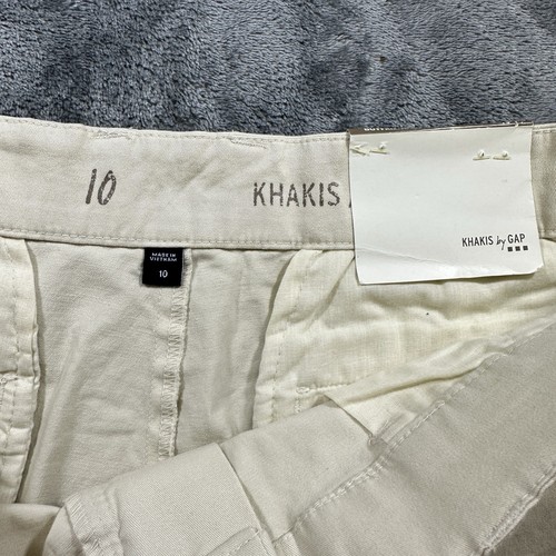 Khakis by Gap Damen 10 Boyfriend Roll Up Shorts Beige Stretch Gerades Bein Neu - Bild 2 von 9