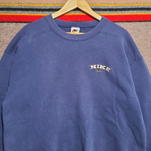 Vtg 90s Nike Crewneck Sweatshirt Mens Medium Sun Faded Spell Out ...