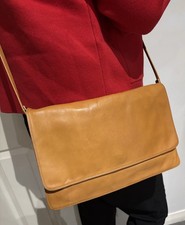 ENNY- ITALIAN VINTAGE- LARGE TAN BUTTER SOFT LEATHER-CROSS BODY / CLUTCH -VGC.