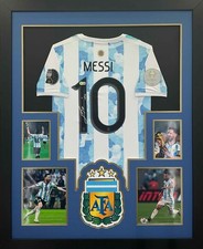 2021 Copa America Argentina Lionel Messi Signed Jersey Framed Beckett BAS