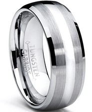 8MM Dome Men's Tungsten Carbide Ring Wedding Band sizes 5 to 15