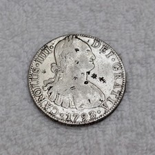 1793 Mo FM SPANISH COLONY MEXICO 8 REALES CAROLUS IIII with CHINESE CHOP MARKS