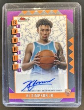2024-25 Topps Finest KJ Simpson Jr. Auto RC #RFA-KS Hornets Rookie