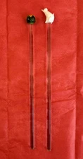 Vintage Glass Cocktail Swizzle Stir Sticks Cactus Flower & Bear 9” Set of 2