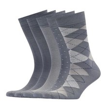 VRD Men  s Dress Socks Bamboo Rayon 5 8-13 07: Grey, 5-pack Assorted Patterns