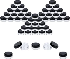 50 Pack Mini Lip Balm Sample Jars with Lids 3g Plastic Containers