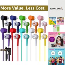 10 Pack Bulk Wired Earbuds with Microphone, In Ear Headphones 3.5mm Jack, 4ft...
