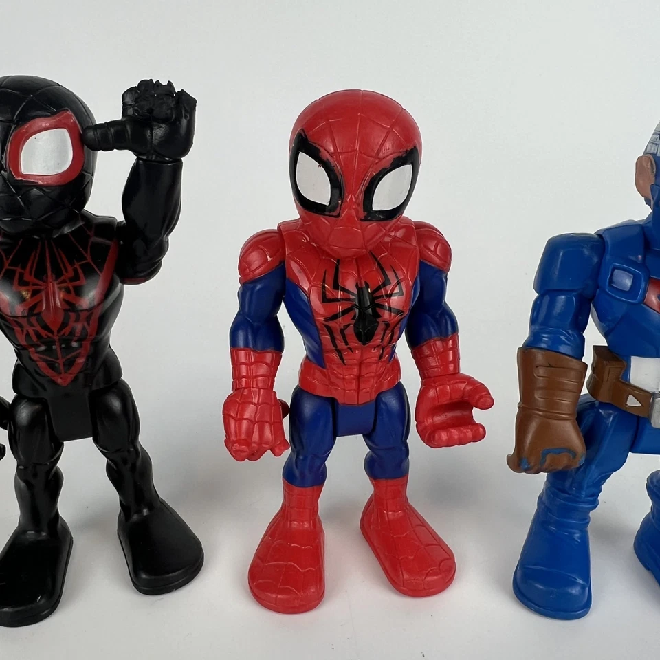 Lote de 3 figuras Playskool Marvel Super Hero Adventures - Spider-Man y Capitán Foto 3 de 4