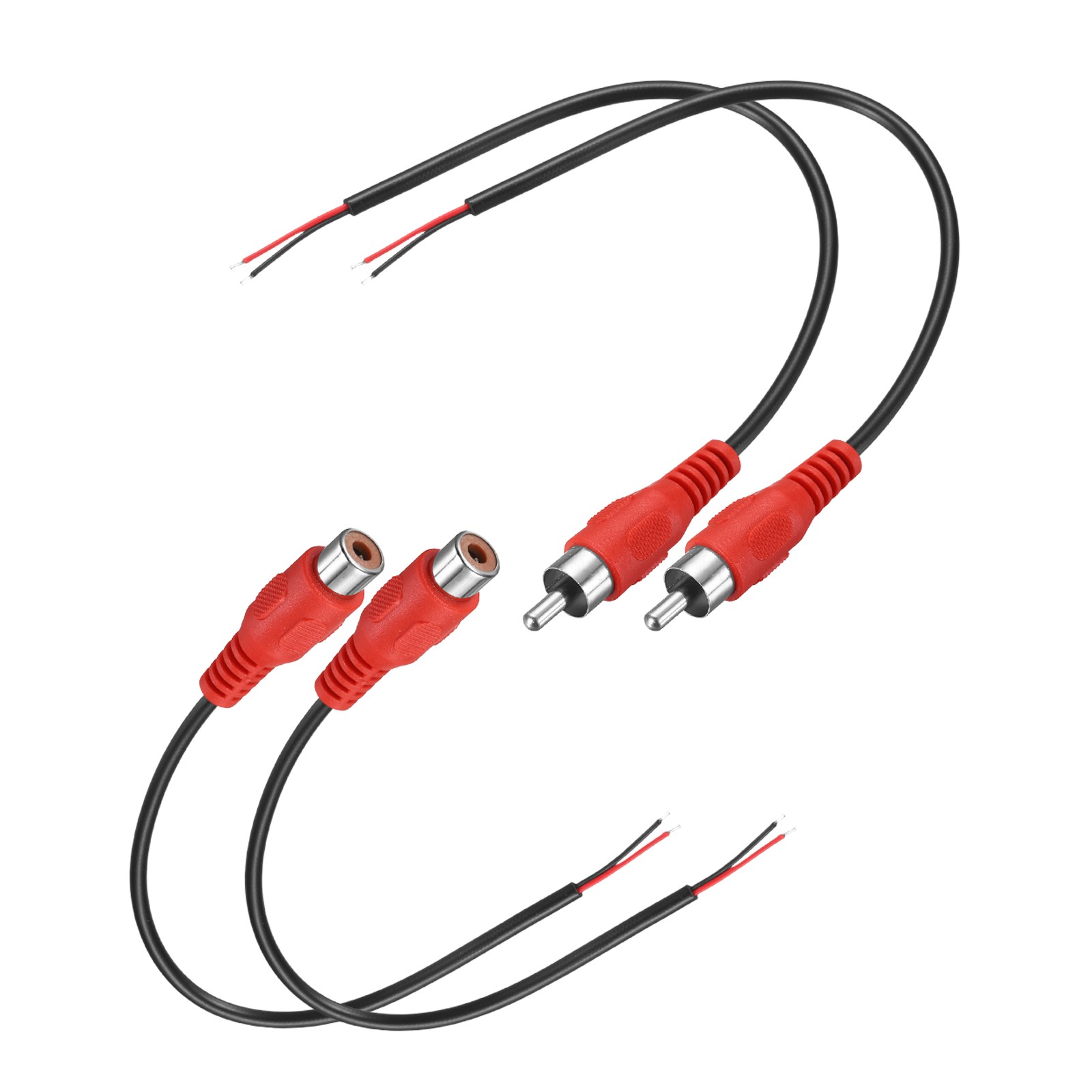 0.7FT RCA to Bare Wire Speaker Cable, Red RCA Female Male Pl
