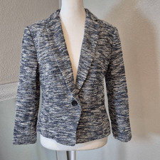 Ann Taylor Women  s Size 4 Tweed Blazer Jacket 3/4 Sleeves