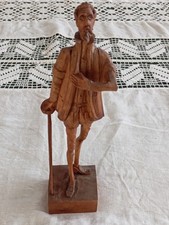 Sculpture Don Quichotte en bois sculpté – Art populaire 1950