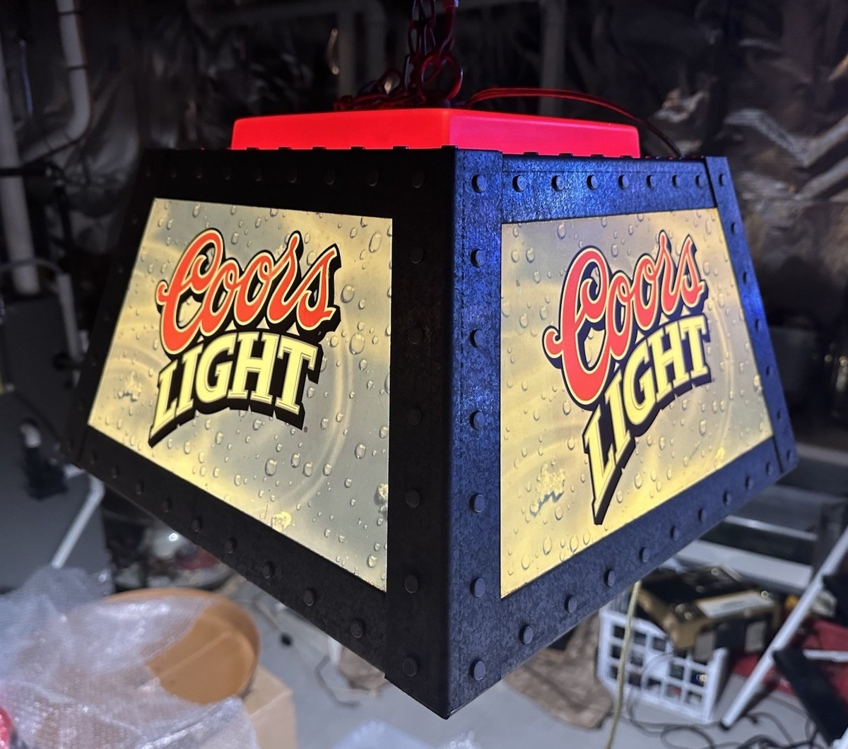 Coors LIGHT ビンテージ ウォールランプ Vintage Coors Light Beer Metal Hanging Pool Table Billiards Poker