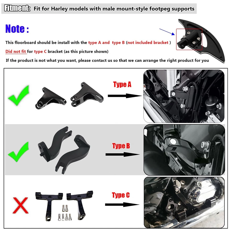 For Harley Softail Fatboy FLS Rear Passenger Floorboards Floor Boards Foot Pegs - Image 4 of 4