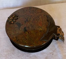 Vintage Mid Century Bakelite Purse 4 Inches Brown Marbled