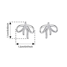 Bow CZ Stud Earrings Romantic Bowknot Hook Earrings for Women Girl Birthday Jewe
