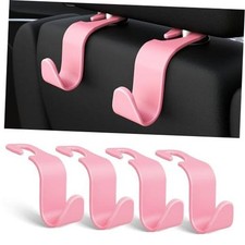 4-Pack Car Headrest Hooks Holds 55lbs Seat Storage Organizer for Bags Pink