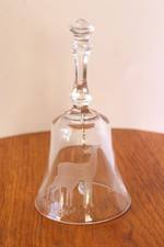 Vintage Caithness Bell Limited Edition Etched Glass Deer + Fawn Scottish