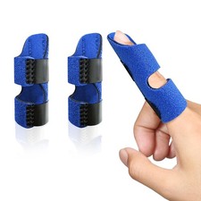 2 Pack Finger Splints   Trigger Brace for Pain Sprain Arthritis Relief Blue 