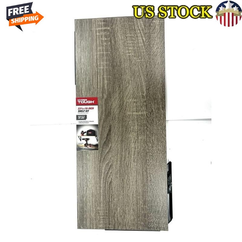 Rustic Gray Laminated Wood Shelf for Home Garage Laundry Storage