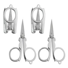 XINMEIWEN 4 Pack Small Folding Stainless Steel Cutter - Mini Scissors Set 4