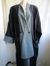 Rosa Ronstedt Designer Mantel, Wolle, Grau, Schwarz, Top, Gr. 40