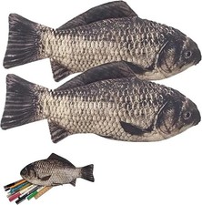 2PCS Emulation Fish Shape Creative Pencil Case Pen Bag Coin Purse Phone Bag