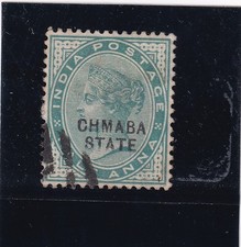 India state - Chamba QV 1 anna with CHMABA  error - SG cat £1400