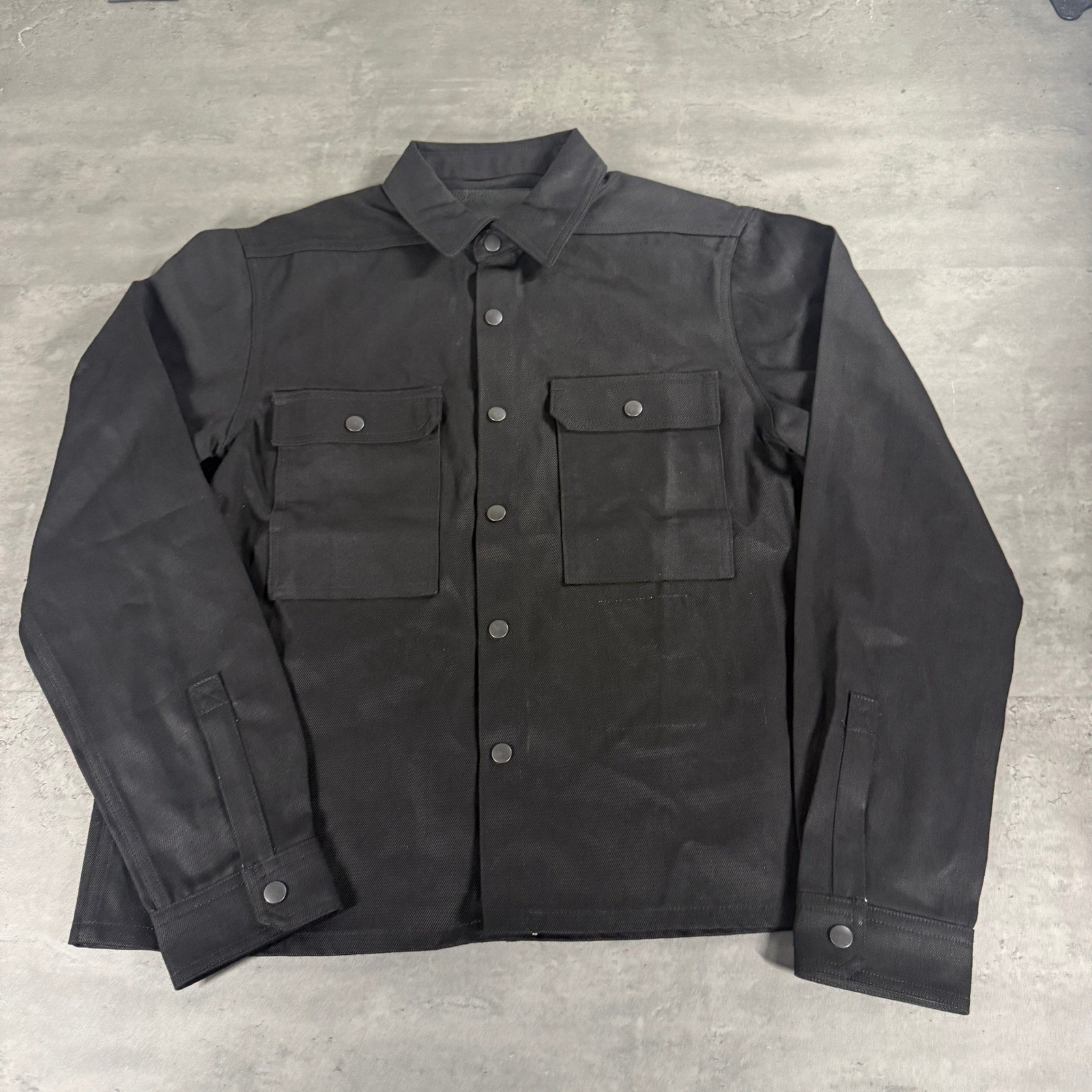 Rick Owens DRKSHDW Cropped Outershirt Large Black Selvedge Denim Made in Japan