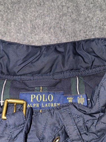 Polo Ralph Lauren Puffer Quilted Navy Vest 4XL Big Outdoor Preppy Flannel Lined - Picture 3 of 7