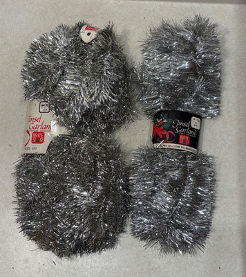 Vintage 1960s Brite Star Silver Tinsel Garland, 60ft, New in Paper Sleeve