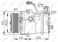1x NRF 32197 Kompressor Klimaanlage für Opel Vauxhall