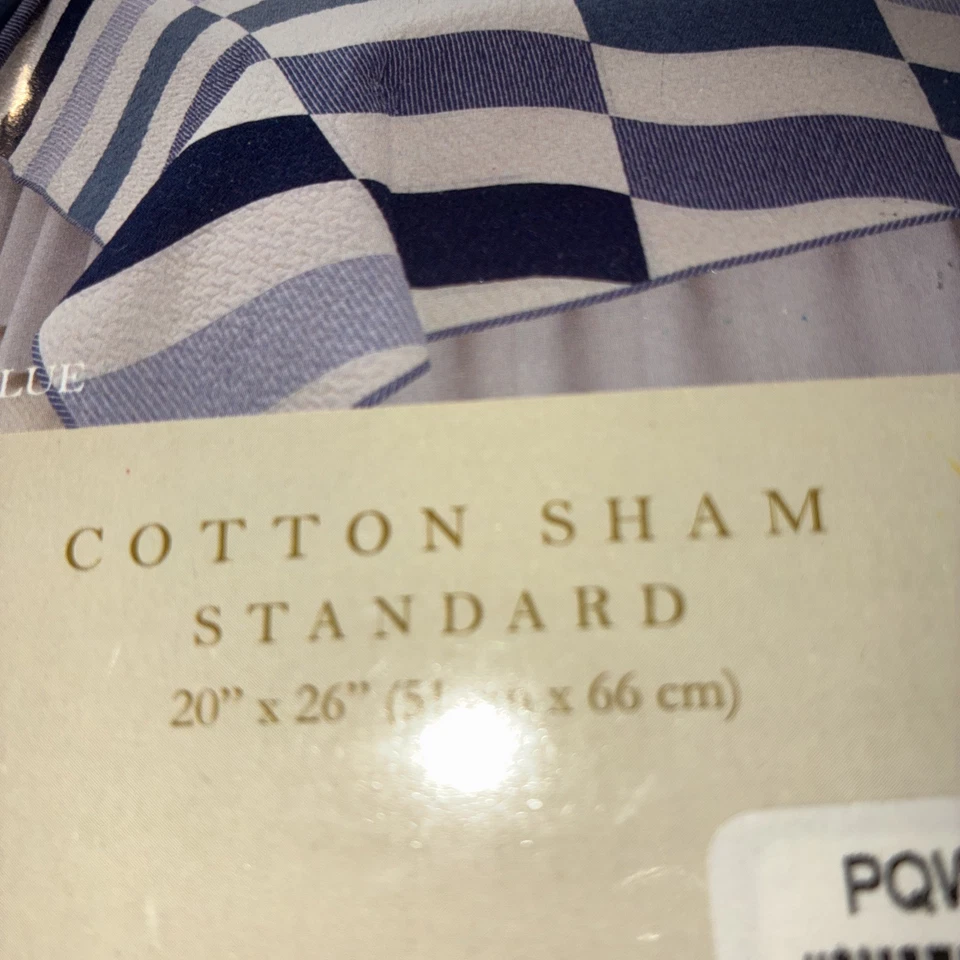 2 Almohadas Acolchadas American Traditions Azul y Blanco Sham Estándar 20" x 26" NOS Foto 3 de 4