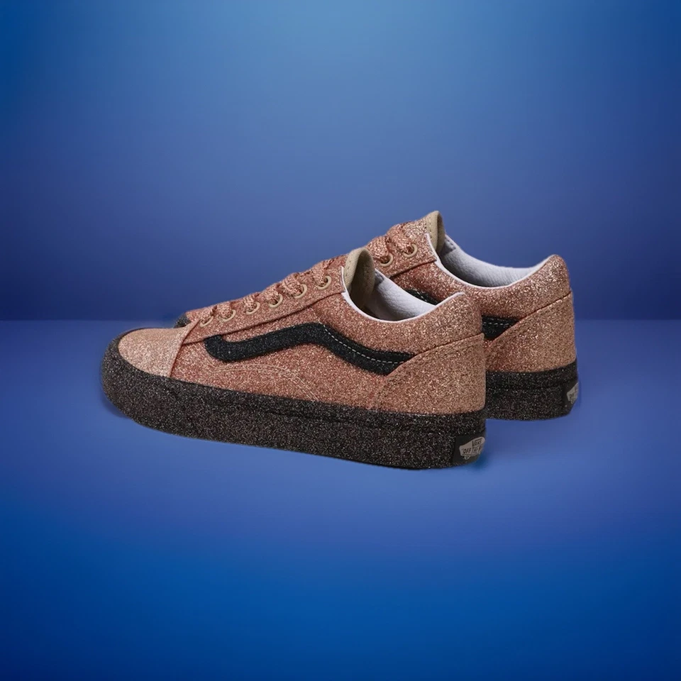 Vans Old Skool Party Glitter Shoes Size 37 NEW Women Sneakers Glitter Gold - Image 2 of 4